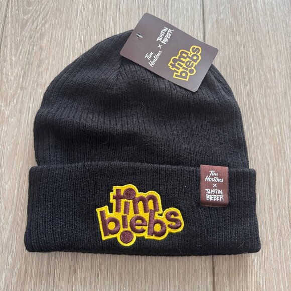 NWT Justin Bieber Beanie / Hat One Size Black Limited Ed. Tim Biebs - Picture 1 of 6